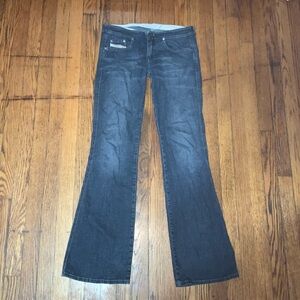 Vintage DIESEL Stripp Jeans Made in Italy Mid Rise Dark Wash Bootcut W30 L34
